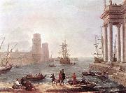 Claude Lorrain Port Scene with the Departure of Ulysses from the Land of the Feaci fdg oil painting picture wholesale